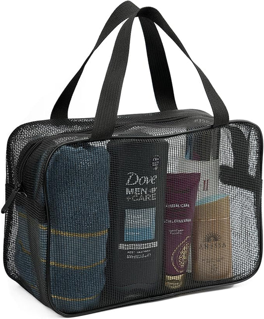 Mesh Shower Caddy Bag for Bathroom Gym Camping Portable Travel Mesh Toiletry Bag for Women Men
