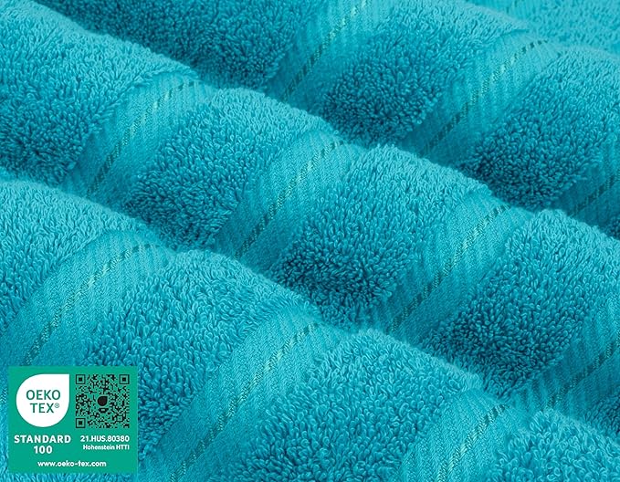 American Soft Linen Luxury Hand Towels for Bathroom, 600 GSM 100% Cotton Turkish 4 Piece Hand Towel Set, 600 GSM Hand Face Towels for Kitchen, Aqua Blue Hand Towels