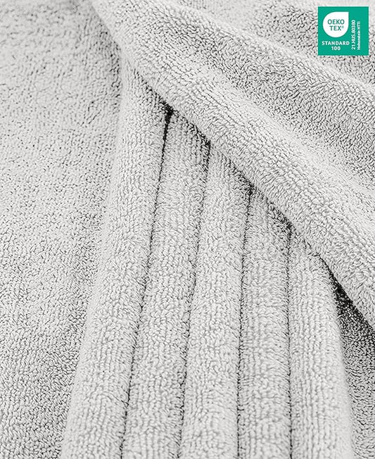American Soft Linen Oversized Bath Sheet 40x80 Extra Large for Bathroom, 600 GSM 100% Cotton Turkish Jumbo Bathsheet Towels for Adults, Silver Gray Bath Sheet