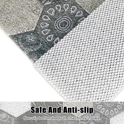 Shower Mat Non Slip - 24x36 Inch Shower Mats for Inside Shower with Drain Hole in Middle, Super Soft and Comfortable PVC Loofah Massage Bath Mat for Shower, Anti Slip Shower Stall Mat, Quick Drying