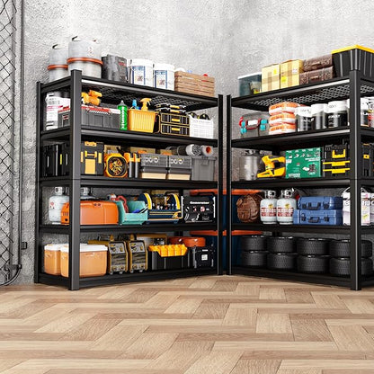78" H Garage Shelving Heavy Duty Storage Shelves, 5-Tier Adjustable Metal Shelving Unit, Utility Garage Organizer Shelf for Basement, Pantry, Warehouse, Supermarket, 45.6" W x 19.7" D x 78" H