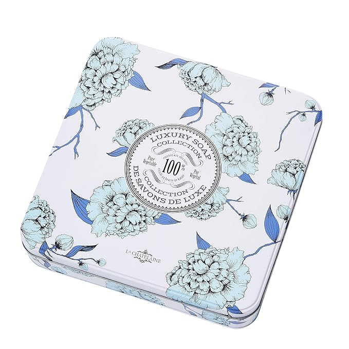 La Chatelaine Luxury Soap Collection | Oprahs Favorite Things | Shea Butter Bar Soaps, Made in France | Natural | Set of 6, 7 oz (Gardenia, Coconut Milk, Lemon Verbena, Cherry Almond, Shea, Wild Fig)