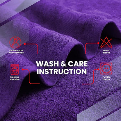 Infinitee Xclusives – Luxury Bath Sheets Towels – 1 Pack 600 GSM (35X70 Inches) – 100% Ring Spun Cotton Large Bath Towels for Bathroom (Profound Purple, Bath Sheets - Pack 1)
