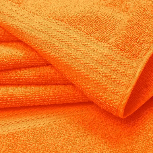 GLAMBURG Premium Cotton Oversized 2 Pack Bath Sheet 35x70-100% Pure Cotton - Ideal for Everyday use - Ultra Soft & Highly Absorbent - Machine Washable - Orange
