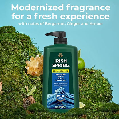 Irish Spring Moisture Blast Body Wash, 30 Oz Pump (Pack of 2)