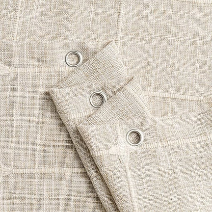 MitoVilla Grey Boho Extra Long Shower Curtain 72 x 84, Modern Farmhouse 84 inch XL Rustic Polyester Linen Tassel Heavy Duty Shower Curtain Set with Hooks for Cottagecore Country Bathroom Decor