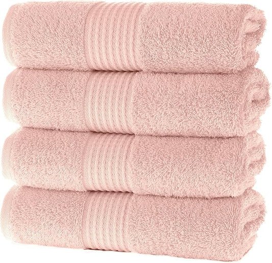 MAURA Basics Hand Towels for Bathroom with Hanging Hook Loops. Soft, Durable, Long Lasting and Absorbent Hand Towel Sets for Bathroom, American Standard Size 16"x28", Pink