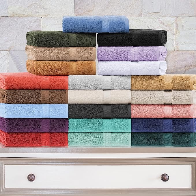 Superior Egyptian Cotton Pile 10 Piece Towel Set, Includes 2 Bath, 4 Hand, 4 Face Towels/Washcloths, Ultra Soft Luxury Towels, Thick Plush Essentials, Guest Bath, Spa, Hotel Bathroom, Latte