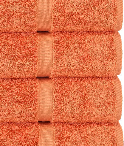 Chakir Turkish Linens | Hotel & Spa Quality 100% Cotton Premium Turkish Towels | Soft & Absorbent (4-Piece Bath Towels, Coral)
