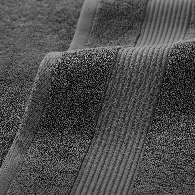 Arkwright Bath Towels Set of 4 - (Bulk Case of 24) Super Soft 100% Cotton, 600 GSM Quick Dry & Absorbent, Luxury Bathroom Essentials for Hotels, Spa, Hosts, and Vacation Rentals, Pewter Grey