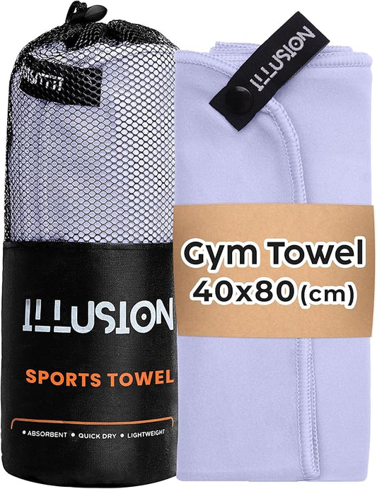 illusion Small Microfiber Gym Towels for Men and Women Active Sports (32" L x 16''W)-Lightweight Quick Dry Gym Towel for Sweat-Workout Towels Ideal for Yoga, Camping, Running, and Outdoor Activities