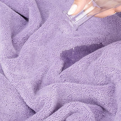 American Soft Linen Salem 100% Cotton Turkish 4 Piece Bath Towels for Bathroom, 600 GSM Soft Absorbent Quick Dry Bath Towel Set, Lilac