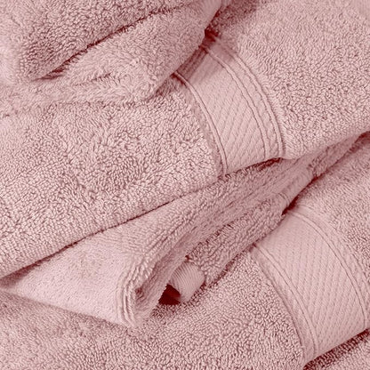 Superior Egyptian Cotton Pile 6 Piece Towel Set, Includes 2 Bath, 2 Hand, 2 Face Towels/Washcloths, Ultra Soft Luxury Towels, Thick Plush Essentials, Guest Bath, Spa, Hotel Bathroom, Tea Rose