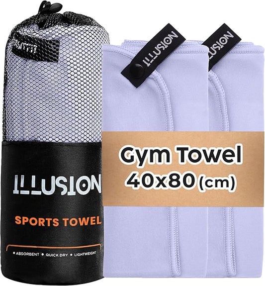 illusion Small Microfiber Gym Towels for Men and Women Active Sports (32" L x 16''W)-Lightweight Quick Dry Gym Towel for Sweat-Workout Towels Ideal for Yoga, Camping, Running, and Outdoor Activities