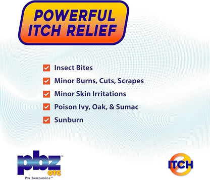 PBZ OTC Antihistamine Cream with 1% Tripelennamine, Kid Safe Itch Relief, 1 Oz, 3 Pack