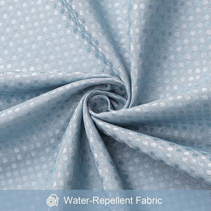 3 in 1 Extra Long Blue Shower Curtain Set-72 W x 84 H, Fog Blue Waffle and PEVA Liner Set with 12 Stainless Steel Hooks, Waterproof Fabric for Bathroom
