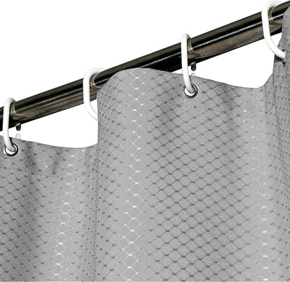 AooHome Waffle Weave Polyester Shower Curtain for Bathroom, Fabric Heavy Duty Standard 72x72 Inch Bathroom Curtain with Hooks, Weighted Hem, Water Repellent, Grey