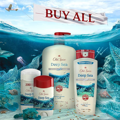 Old Spice Body Wash GentleMan’s Super Hydration for Men, 24/7 Renewing Moisture, Gentle on Skin with Skin Conditioners, Deep Sea with Ocean Waves + Kelp Scent, 20 oz