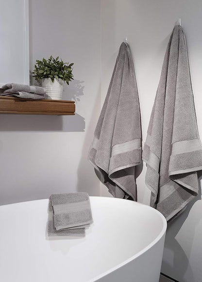 Fabdreams 100% Organic Cotton Bath Sheet Set of 2 700 GSM Oversized Towels Ultra Soft Plush Absorbent Durable Skin-Friendly Spa Hotel Premium Comfort Large 36 x 70 in Dark Gray