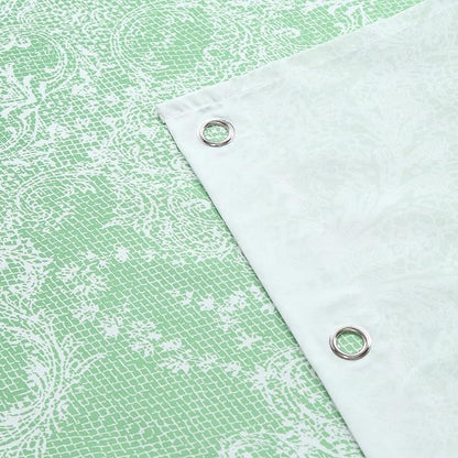 78 Inch Long Shower Curtain - Chantilly Lace Design, Heavyweight Polyester, Grass Green to White Ombre, 72" W x 78" H