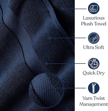 Delara Organic Cotton Luxuriously Plush Bath Towel 10 Piece Set|GOTS & Oeko-TEX Certified|Premium Hotel Quality Towels|Feather Touch Technology|650 GSM Long Staple|Soft, Quick Dry & Ultra-Absorbent