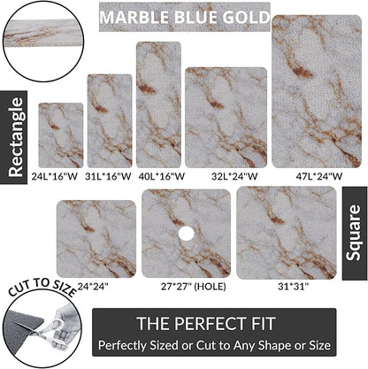 Non Slip Bathtub Mat Shower Mat for Tub - Loofah Bath Mats for Bathroom - 40x16 Bathtub Floor Mat - Textured Anti Slip Bath Mat Without Suction Cups - Secure Mat for Wet Areas (40x16 Blue Gold)
