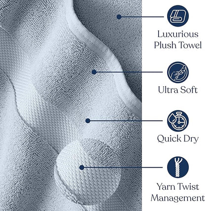 Delara Organic Cotton Luxuriously Plush Bath Towel 10 Piece Set|GOTS & Oeko-TEX Certified|Premium Hotel Quality Towels|Feather Touch Technology|650 GSM Long Staple|Soft, Quick Dry & Ultra-Absorbent