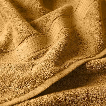 Superior Egyptian Cotton Pile 3-Piece Towel Set, Includes 1 Bath, 1 Hand, 1 Face Towel/Washcloth, Heavyweight, Ultra Soft Luxury Towels, Thick Plush Essentials, Guest Bath, Spa, Hotel Bathroom, Gold
