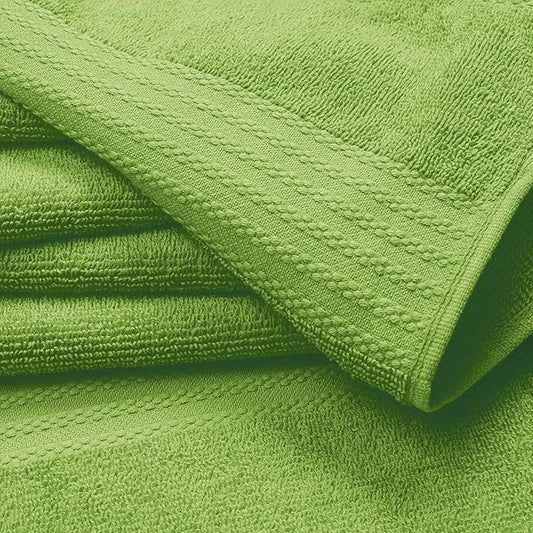 GLAMBURG Ultra Soft 12-Piece Washcloths Set 13x13-100% Ringspun Cotton - Durable & Highly Absorbent Face Towels - Ideal for use in Bathroom, Kitchen, Gym, Spa & General Cleaning - Kiwi Green