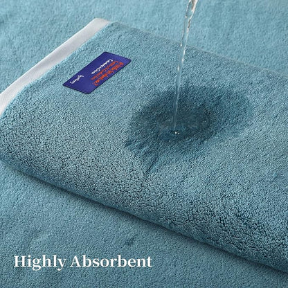 REDKISS 6 Pack Cotton Towel Set with Luxury Embellished Border, 600 GSM Ultra Soft & Highly Absorbent Bath Towels Set with 2 Bath, 2 Hand, 2 Washcloths for Bathroom, Gym, Spa, Hotel, Sky Blue