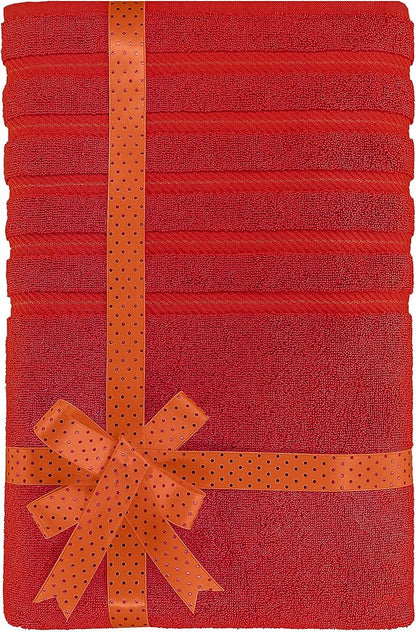 American Soft Linen 35x70 Jumbo Large Bath Towels, 600 GSM 100% Cotton Turkish Bath Sheet, Oversized Luxury Bath Towels for Bathroom Beach and Pool, Red