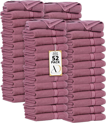 Ample Decor 100% Cotton Grape Purple Hand Towel for Kitchen Set of 52, Absorbent Premium Quality, for Bathroom, Hotel, Spa, Gym, Kitchen - 18 X 28 Inch