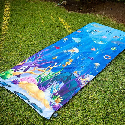 Elite Trend Microfiber Beach Towel for Adults with Bag - Extra Large 78x35 inch Lightweight Sand Free Quick Dry Towel for Travel, Swimming, Yoga, Camping (Sea Animal)