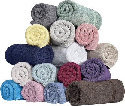 SALBAKOS 100% Turkish Cotton 6-Piece Towel Set | Heirloom Quality Hotel & Spa Collection | Soft, Super Absorbent 2 Washcloth, 2 Hand, 2 Bath Towel Sets | Made in Turkey (Yellow, 6 Piece Towel Set)