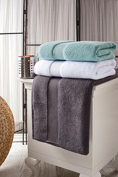 BAGNO MILANO Turkish Towels Luxury Hotel-Spa Towel Set, Non-GMO 100% Turkish Cotton | Ultra Soft Plush Absorbent Towels (Cream, 2 Pcs Bath Towel Set)