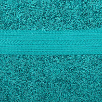 Amazon Basics 6 Piece Oversized Fade resistant Towel set, 100% Cotton towels for bathroom, soft and absorbent, 2 Bath Towels, 2 Hand Towels and 2 Washcloths bathroom towel set, Teal