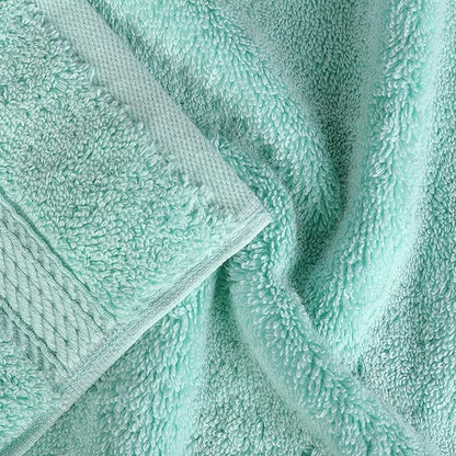 BNM Egyptian Cotton Heavyweight Towels, Ideal For Bathroom, Shower, Spa, Hotel, 800 GSM, Face/ Washcloths, Hand Towels, Bath Towels, Highly-Absorbent, Luxury Home Basics, 9 Piece Towel Set, Sea Foam