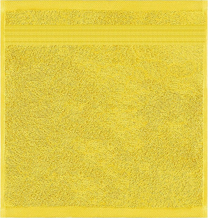 American Veteran Towel, 100% Cotton Turkish Washcloths for Bathroom Essentials 4 Pack, Soft Absorbent Wash Cloths Quick Drying Small Towels Washrags, Yellow