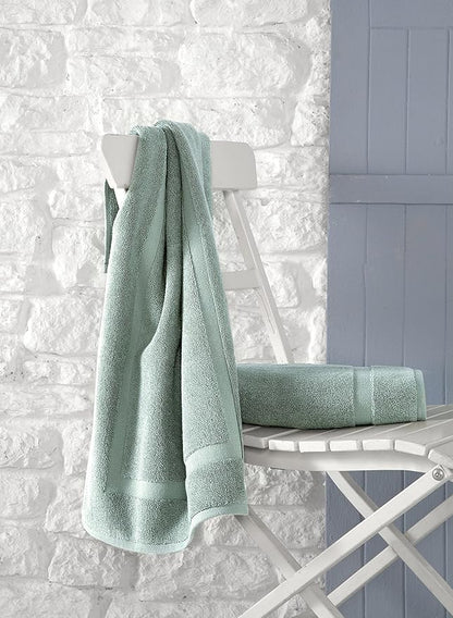 SALBAKOS 100% Turkish Cotton Extra Large Bath Sheet Set of 2 35x70 inch | Heirloom Quality | Hotel & Spa Collection | Soft, Absorbent Oversize Bath Towels | Made in Turkey (Green, 2 Bath Sheets)