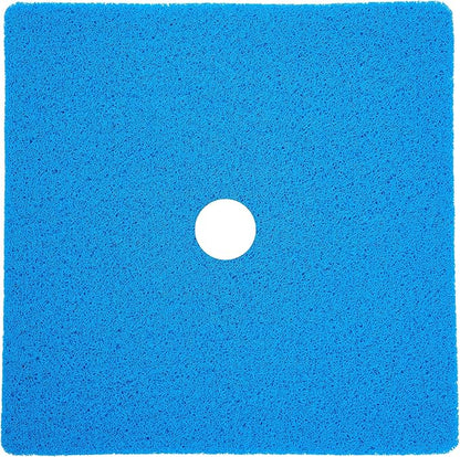 Enkosi Loofah Shower Mat with Drain Hole – Cushioned Anti-Slip Square Bath Mat for Showers, and Bathroom Floors – Textured PVC, Non Slip Safety Pad for Walk-in Stalls and Wet Areas (27x27 Blue)