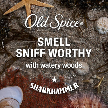 Old Spice Cleansing Body Wash for Men, 3X Defense, 24/7 Shower Fresh with Lasting Scent, 2-in-1 Body & Face Wash, Sharkhammer Scent, 24 oz (Pack of 4)