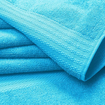GLAMBURG Ultra Soft 8-Piece Towel Set -100% Pure Ringspun Cotton, Contains 2 Oversized Bath Towels 27x54, 2 Hand Towels 16x28, 4 Wash Cloths 13x13 - Ideal for Everyday use, Hotel & Spa -Turquoise Blue