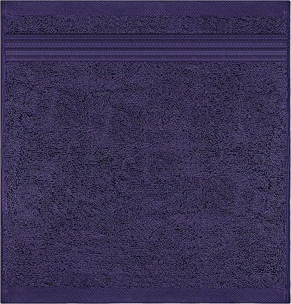 American Veteran Towel, 100% Cotton Turkish Washcloths for Bathroom Essentials 4 Pack, Soft Absorbent Wash Cloths Quick Drying Small Towels Washrags, Purple