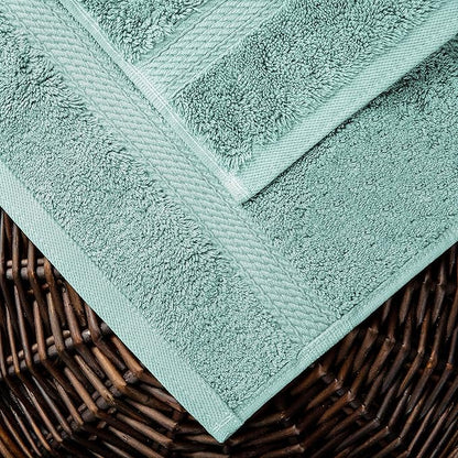 BLUENILEMILLS BNM Egyptian Cotton 2-Piece Towel Set, Includes 2 Bath Towels, Attached Loop for Easy Hanging and Storage, Hotel Quality, Perfect for Bathroom, Gym, Shower Space, or Spa, Sea Foam