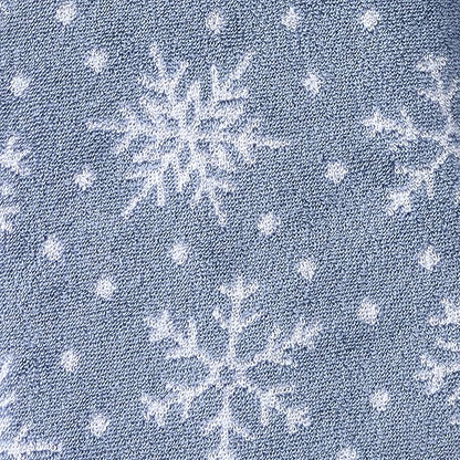 SKL Home Christmas/Winter Scattered Snowflakes 100% Cotton Premium Bath Towel, 500 GSM, Soft & Absorbent, Reversible Jacquard, Decorative, Blue/White